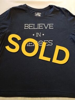 Under Armour women's  2xl blue tshirt Believe in Heros shirt